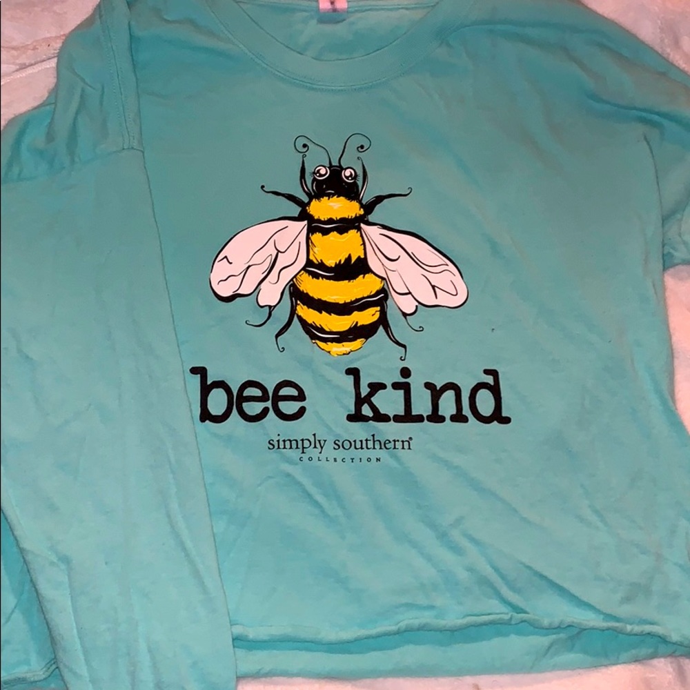 Simply Southern Bee Kind Long Sleeve Crop Top